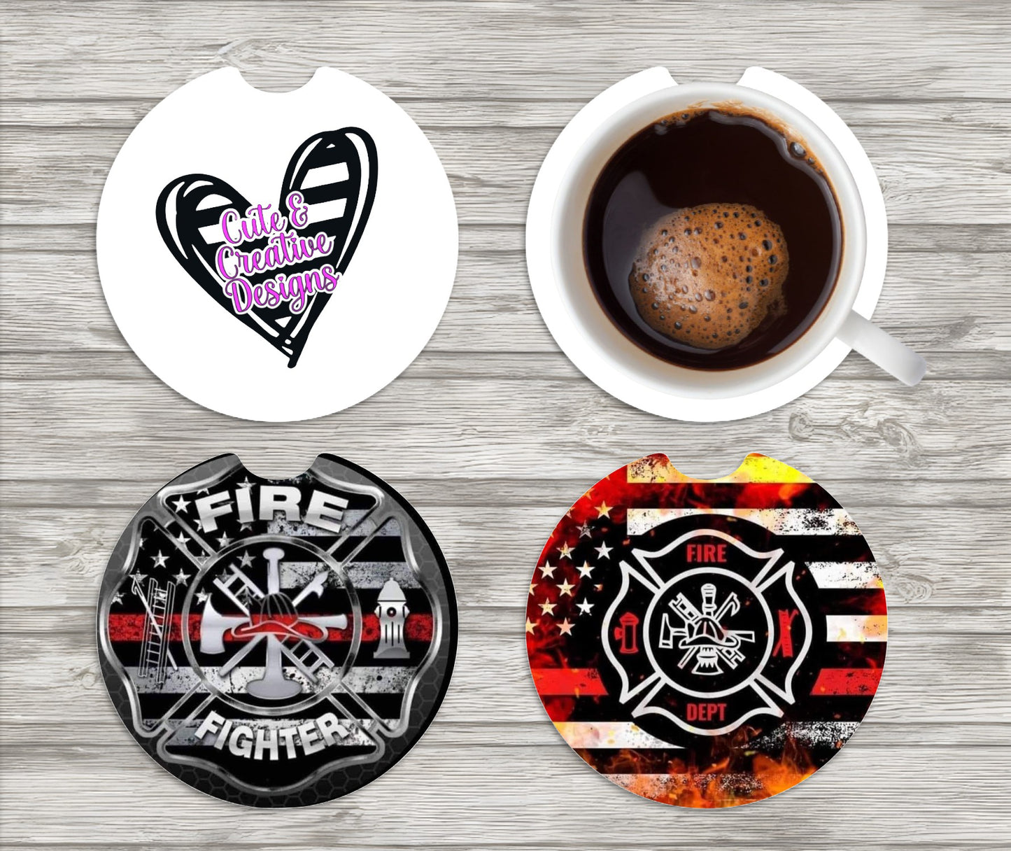 Firefighter Car Coasters